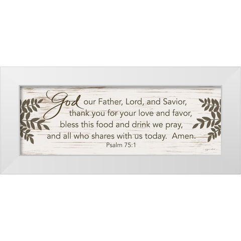 Bless This Food White Modern Wood Framed Art Print by LaPoint, Annie