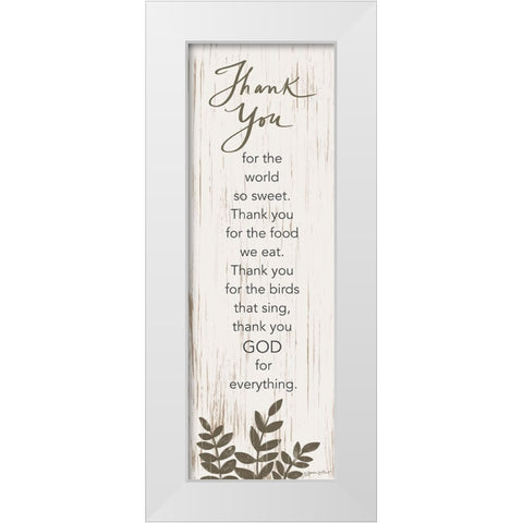 Thank You Prayer White Modern Wood Framed Art Print by LaPoint, Annie