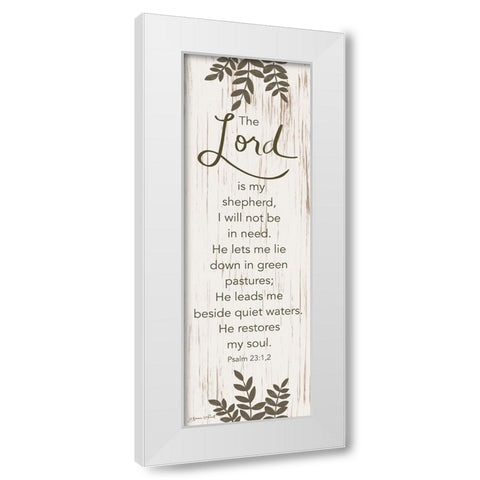 The Lord is My Shepherd White Modern Wood Framed Art Print by LaPoint, Annie