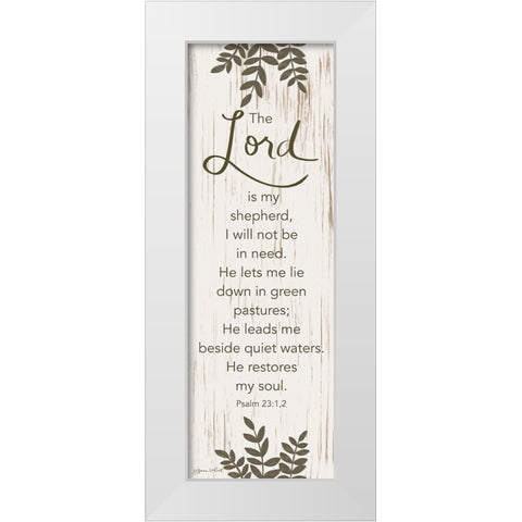The Lord is My Shepherd White Modern Wood Framed Art Print by LaPoint, Annie