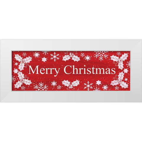 Merry Christmas White Modern Wood Framed Art Print by LaPoint, Annie