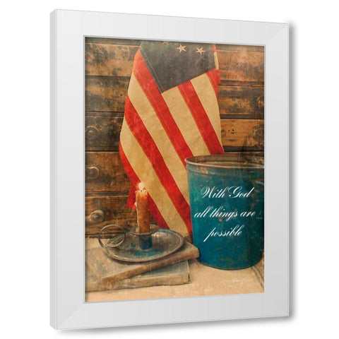 With God All Things are Possible White Modern Wood Framed Art Print by Smith, Anthony