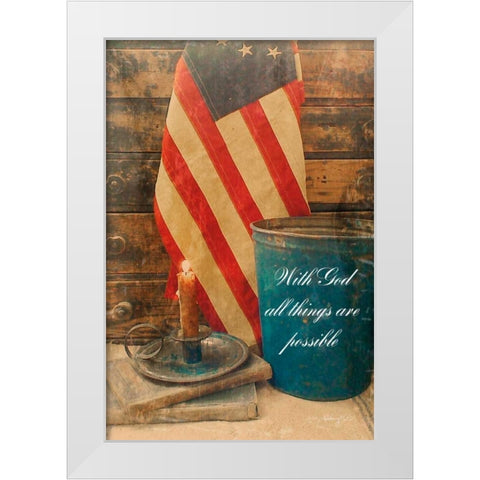 With God All Things are Possible White Modern Wood Framed Art Print by Smith, Anthony