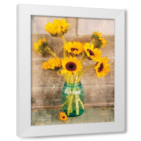 Country Sunflowers I White Modern Wood Framed Art Print by Smith, Anthony
