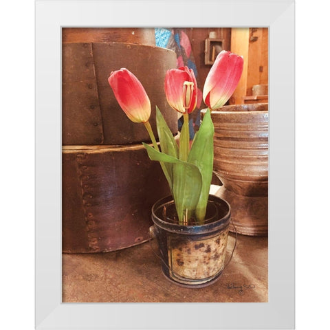 Tulip Simplicity White Modern Wood Framed Art Print by Smith, Anthony