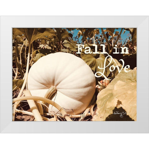 Fall in Love White Modern Wood Framed Art Print by Smith, Anthony