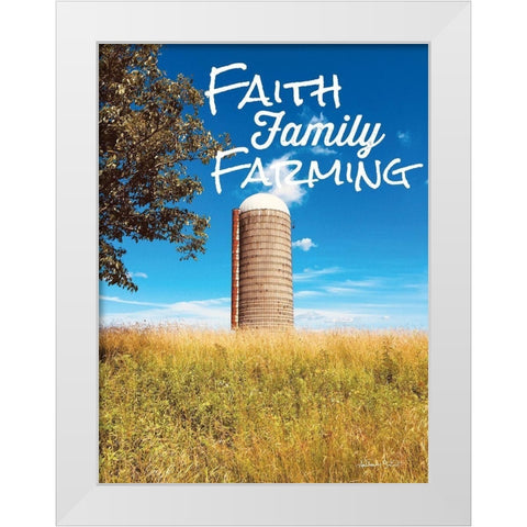 Faith, Family, Farming Silo White Modern Wood Framed Art Print by Smith, Anthony