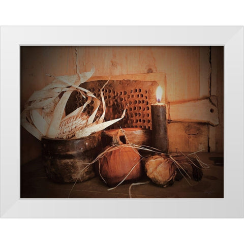 Olde Fall Harvest White Modern Wood Framed Art Print by Smith, Anthony