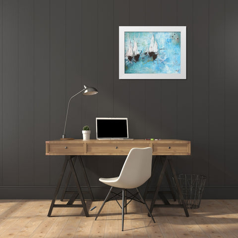 No Rain White Modern Wood Framed Art Print by Rodridgue, Annie