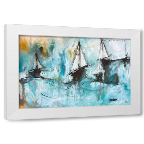 To Cross the Storm White Modern Wood Framed Art Print by Rodridgue, Annie
