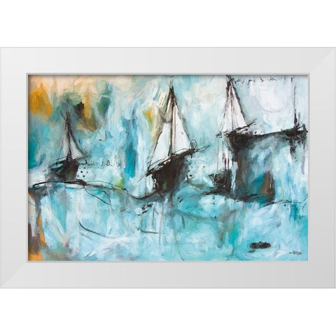 To Cross the Storm White Modern Wood Framed Art Print by Rodridgue, Annie