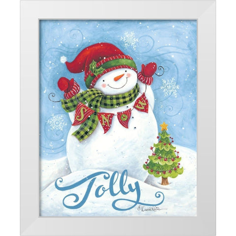 Jolly Snowman White Modern Wood Framed Art Print by Kater, Diane