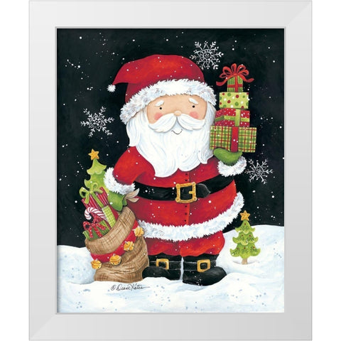 Santa Claus with Presents White Modern Wood Framed Art Print by Kater, Diane