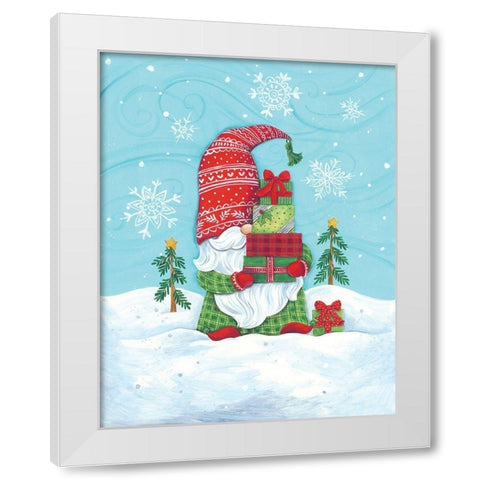 Santa Gnome White Modern Wood Framed Art Print by Kater, Diane