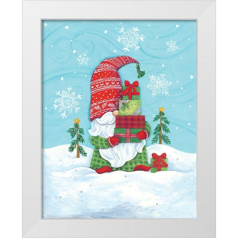 Santa Gnome White Modern Wood Framed Art Print by Kater, Diane
