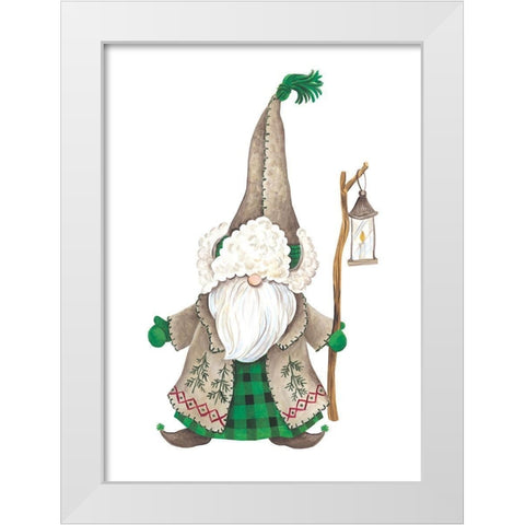 Old World Gnome White Modern Wood Framed Art Print by Kater, Diane