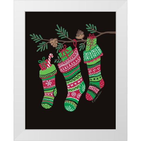 Stockings Trio    White Modern Wood Framed Art Print by Kater, Diane