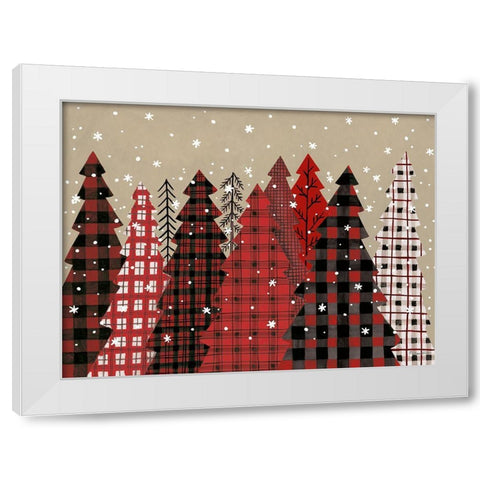 Patterned Trees     White Modern Wood Framed Art Print by Kater, Diane