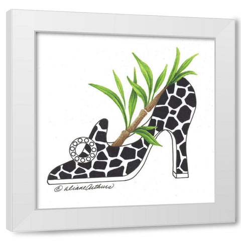 Floral Vase White Modern Wood Framed Art Print by Kater, Diane