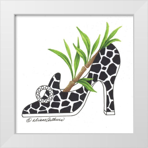 Floral Vase White Modern Wood Framed Art Print by Kater, Diane