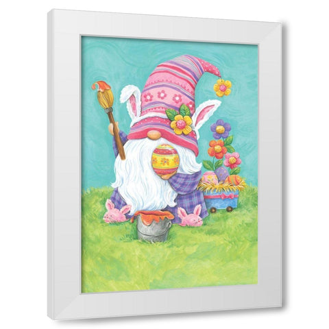 Easter Gnome White Modern Wood Framed Art Print by Kater, Diane