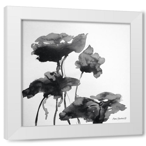Lotus Flowers I  White Modern Wood Framed Art Print by Thouthip, Anne