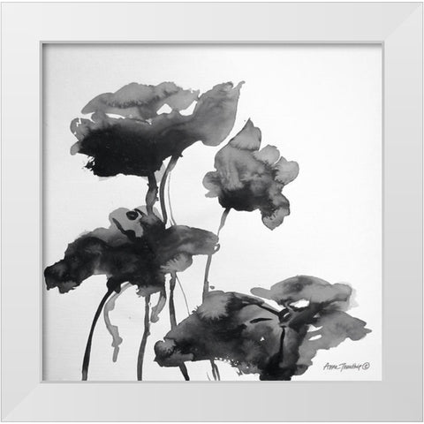 Lotus Flowers I  White Modern Wood Framed Art Print by Thouthip, Anne