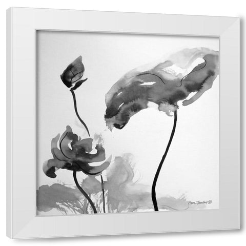 Lotus Flowers II    White Modern Wood Framed Art Print by Thouthip, Anne