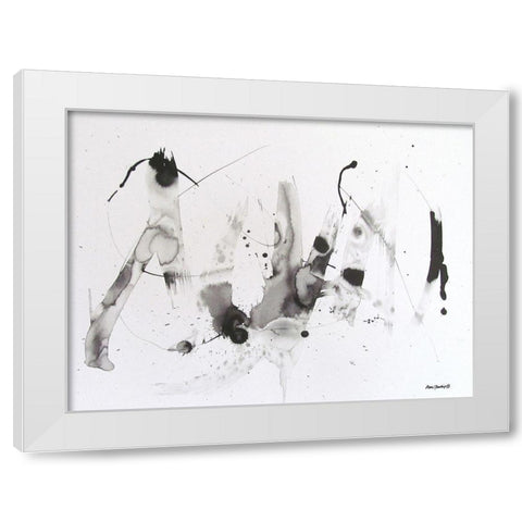 Abstract  Ink   White Modern Wood Framed Art Print by Thouthip, Anne