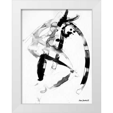Ink Dance    White Modern Wood Framed Art Print by Thouthip, Anne