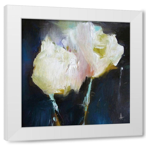 Kissing Jade White Modern Wood Framed Art Print by Thouthip, Anne