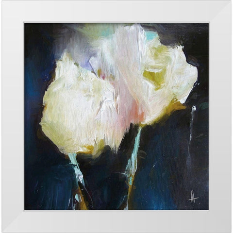 Kissing Jade White Modern Wood Framed Art Print by Thouthip, Anne