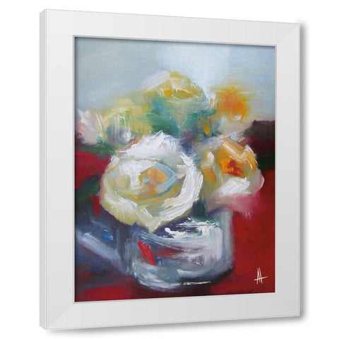 Wild Roses II White Modern Wood Framed Art Print by Thouthip, Anne