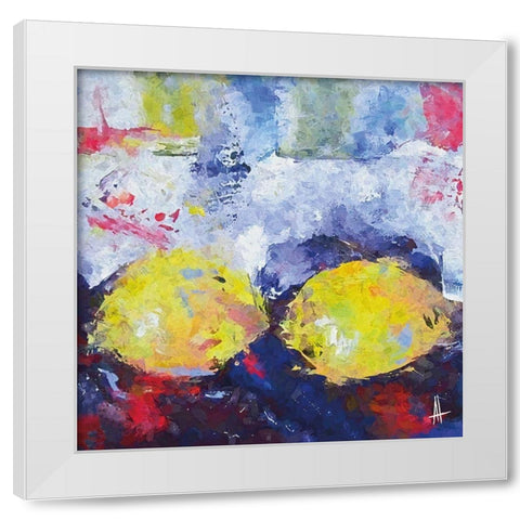 Lemon Twins White Modern Wood Framed Art Print by Thouthip, Anne
