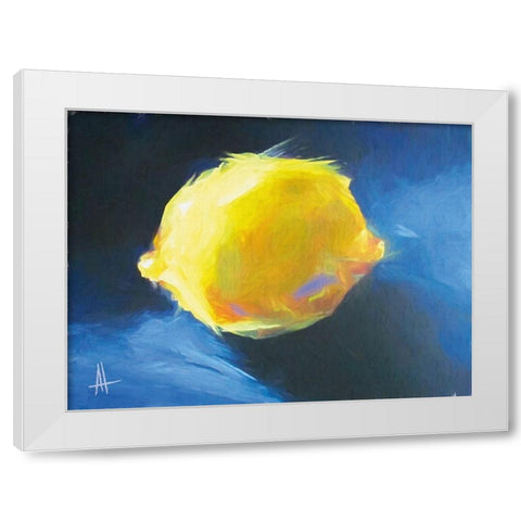 Lemon Glow White Modern Wood Framed Art Print by Thouthip, Anne