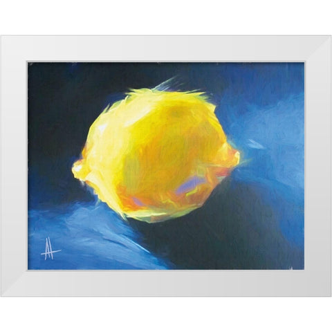 Lemon Glow White Modern Wood Framed Art Print by Thouthip, Anne