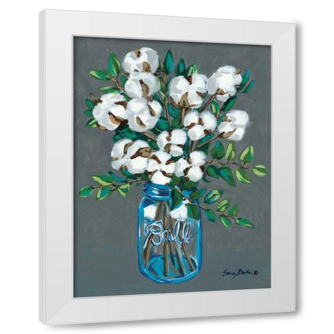 Vintage Blues with Cotton White Modern Wood Framed Art Print by Baker, Sara