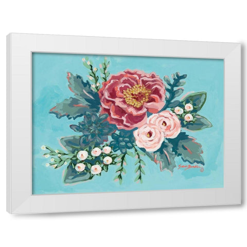 Peony Spring I White Modern Wood Framed Art Print by Baker, Sara