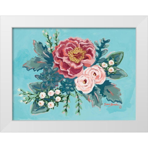 Peony Spring I White Modern Wood Framed Art Print by Baker, Sara