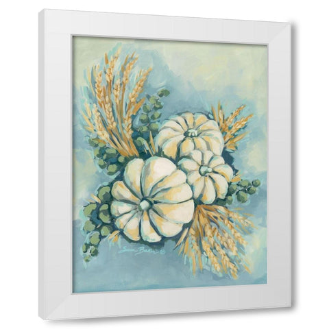 Blue Harvest I White Modern Wood Framed Art Print by Baker, Sara