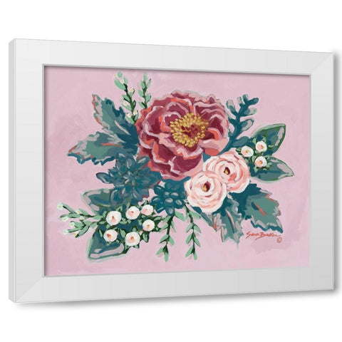 Peony Spring  White Modern Wood Framed Art Print by Baker, Sara