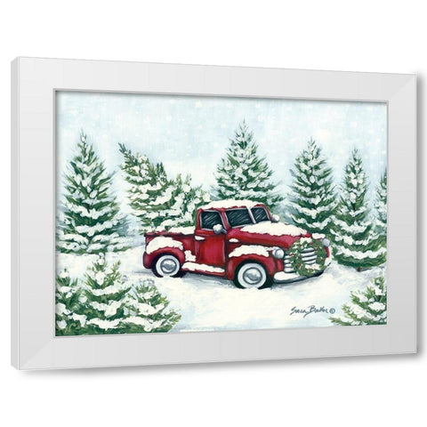 Tree Farm Tradition White Modern Wood Framed Art Print by Baker, Sara