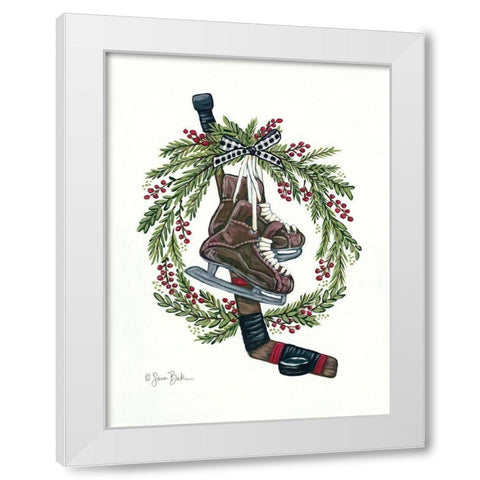 Vintage Hockey Set White Modern Wood Framed Art Print by Baker, Sara