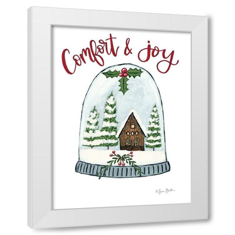 Comfort and Joy Cabin White Modern Wood Framed Art Print by Baker, Sara