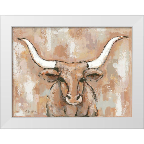 Cowboy Clyde White Modern Wood Framed Art Print by Ebert, Roey