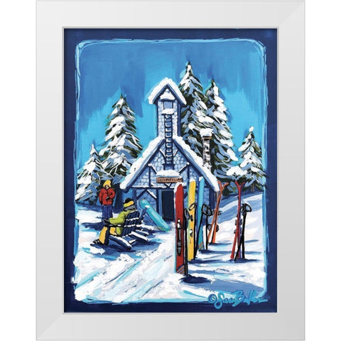 Snow Day White Modern Wood Framed Art Print by Baker, Sara