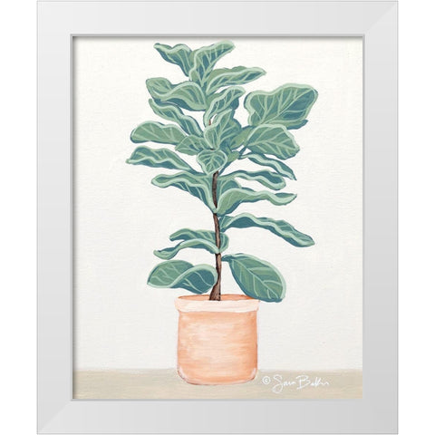 Fiddle Leaf Fig White Modern Wood Framed Art Print by Baker, Sara