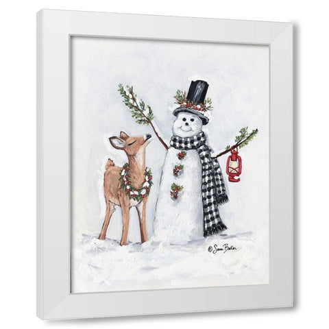 Frosty Friends I White Modern Wood Framed Art Print by Baker, Sara