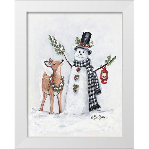 Frosty Friends I White Modern Wood Framed Art Print by Baker, Sara