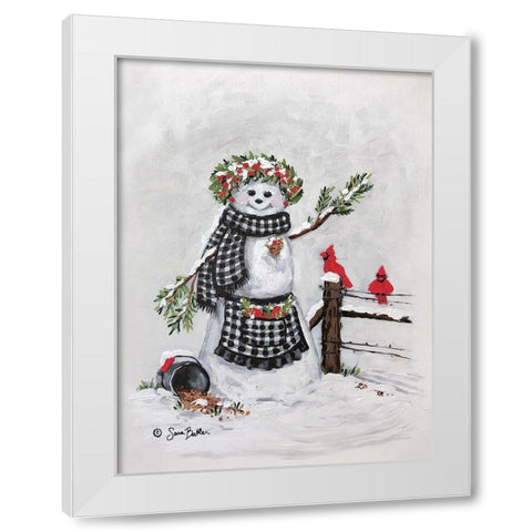 Frosty Friends II White Modern Wood Framed Art Print by Baker, Sara